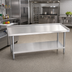 Thumbnail image #2 for Advance Tabco 72 Inch Stainless Steel Equipment Stand with 14 Gauge 304 Top and Adjustable Undershelf