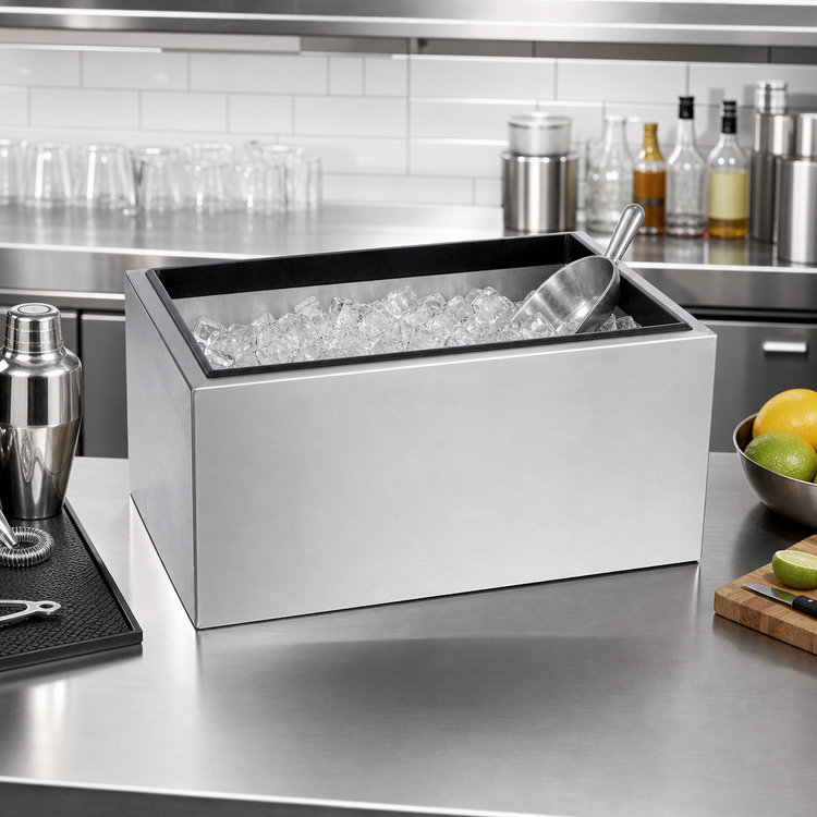 Product image #3 for Glastender Portable Countertop Stainless Steel Ice Bin, 22-Inch W x 14-Inch D x 10-Inch H