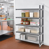 Thumbnail image #2 for Cambro Camshelving Elements XTRA Stationary Add-On Polymer Shelving Unit, 48 x 24 x 84 Inches, 5-Shelf, Speckled Gray