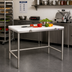 Thumbnail image #2 for Eagle Group 48-Inch x 24-Inch White Polymer Top Chopping Work Table with Stainless Steel Tubular Base
