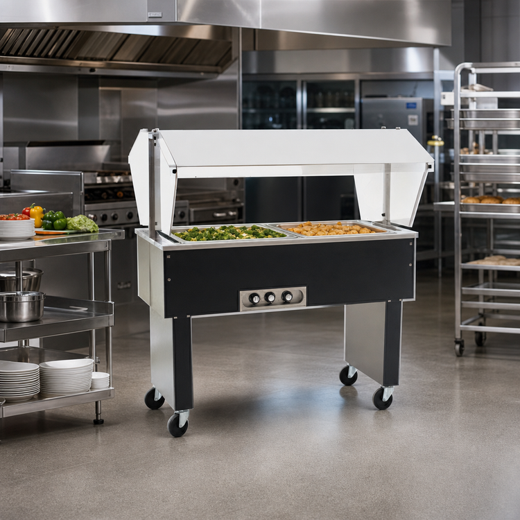 Product image #2 for Eagle Service Mate Deluxe Portable Buffet Hot Food Table, 33 Inch Wide, 2-Well, 240V Electric