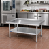 Thumbnail image #2 for 12-Inch x 24-Inch Stainless Steel Open Base Equipment Stand with Adjustable Undershelf