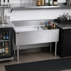 Thumbnail image #2 for Krowne Royal Series KR19-M48L 48" Underbar Combination Ice Bin with Left 110-lb Ice Bin, Right 6-Bottle Well, No Cold Plate