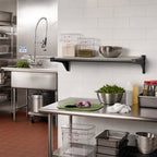 Thumbnail image #2 for Cambro Camshelving® Elevation EWSSKA2442S580 Wall-Mounted Solid Add-On Shelf Kit, 24 x 42 Inches, Brushed Graphite