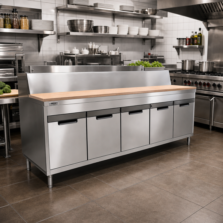Product image #2 for La Rosa Refrigeration 102-Inch x 26 1/2-Inch Dry-Drawer Equipment Stand with 5 Drawers