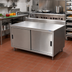 Thumbnail image #2 for Stainless Steel Chef Table Cabinet Base with Sliding Doors and 5-Inch Back Riser, 36 x 30 Inches
