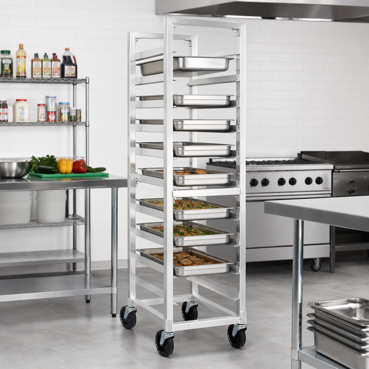 Product image #3 for New Age Full-Size Steam Table Pan Rack, End-Loading, Open Sides, 10-Pan Capacity