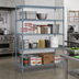 Thumbnail image #2 for Quantum Wire Shelving Starter Kit, 72 Inch Wide x 24 Inch Deep x 74 Inch High, 5 Shelves, Gray Epoxy Antimicrobial Finish