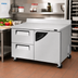 Thumbnail image #2 for Turbo Air Super Deluxe 2-Section Worktop Freezer with 1 Door and 2 Drawers, 48-1/4 Inch Wide, Rear-Mounted Self-Contained
