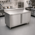Thumbnail image #2 for John Boos 72 Inch x 36 Inch Enclosed Work Table with Cabinet Base, Hinged Doors, and 5 Inch Backsplash