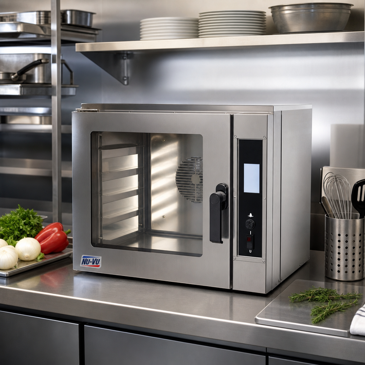 Product image #3 for NU-VU Countertop Half-Size Electric Convection Oven, 5-Pan Capacity, Programmable Touchscreen