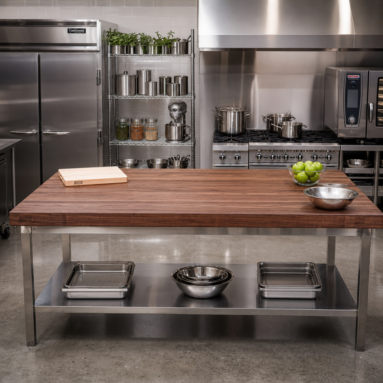 Product image #2 for Boos Block American Black Walnut Edge Grain Kitchen Countertop, 96 x 36 x 3 Inch, Varnique Finish
