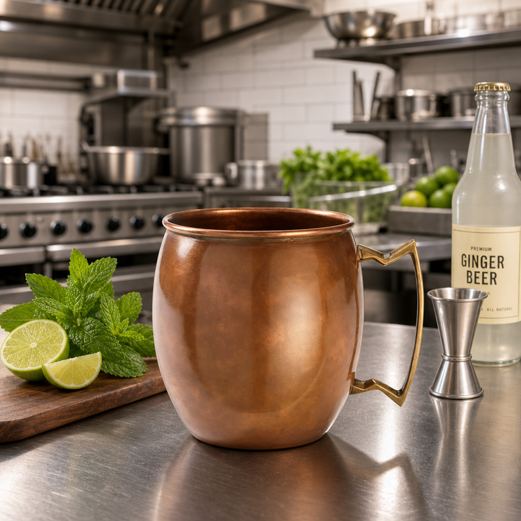 Product image #3 for American Metalcraft Antique Copper Moscow Mule Mug with Handle, 14 oz, Satin Finish