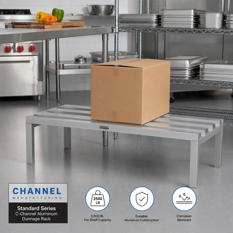 Product image #2 for Channel Manufacturing Standard Series C-Channel Aluminum Dunnage Rack, 72 x 24 x 12 Inches, 2,500 lb. Per Shelf Capacity