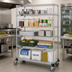 Thumbnail image #2 for Quantum Mobile Wire Shelving Cart — 60 Inches W x 18 Inches D x 69 Inches H, Chrome Plated, 5 Shelves, 5-Inch Casters (2 Locking)