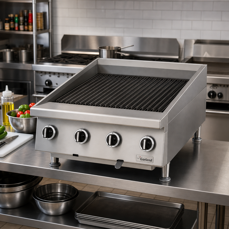 Product image #2 for Garland US Range Heavy-Duty 60-Inch Countertop Gas Radiant Charbroiler with Non-Adjustable Cast Iron Grates