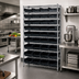 Thumbnail image #2 for Quantum Conductive Stationary Bin Wire Shelving System, 36W x 12D x 74H, Chrome Plated