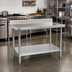 Thumbnail image #2 for Eagle Spec-Master Marine Series 48 x 24-Inch 14-Gauge 300 Series Stainless Steel Work Table with 4-1/2-Inch Backsplash and Galvanized Undershelf