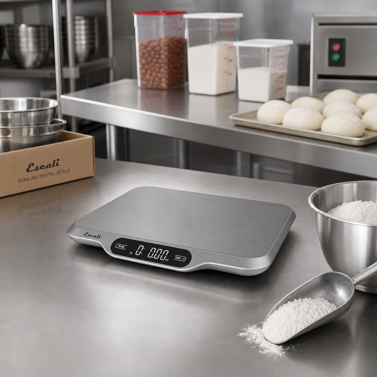 Product image #2 for San Jamar SlimLine Digital Portion Control Scale, 33 lb Capacity, Rectangular Stainless Steel Platform