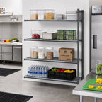 Thumbnail image #2 for Cambro Camshelving® Basics Plus CBA215464V4580 4-Tier Vented Polymer Add-On Shelving Unit, 21 x 54 x 64 Inches, Brushed Graphite