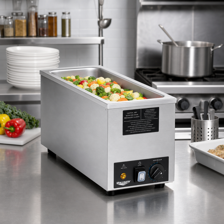 Product image #2 for Vollrath Half-Size Countertop Wet/Dry Food Pan Warmer with Thermostatic Control, 120V