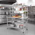 Thumbnail image #2 for Eagle AdjusTable Two-Tier Stainless Steel Work Surface System with Double Overshelf, 60 x 30 x 62-1/2 Inch, 16 Gauge