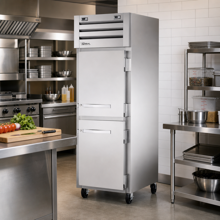 Product image #2 for True Spec Series One-Section Dual Temperature Reach-In Refrigerator/Freezer with Two Stainless Steel Half Swing Doors