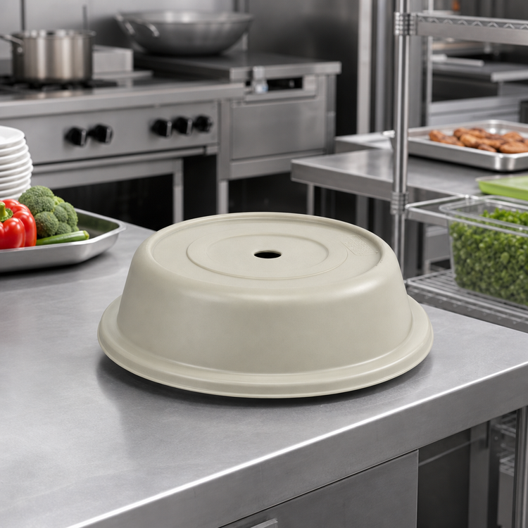 Product image #3 for Cambro Versa Camcover Round Fiberglass Plate Cover, 9-13/16-Inch Inside Diameter, Antique Parchment