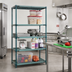 Thumbnail image #2 for Quantum Stationary Wire Plastic Mat Shelving Unit, 4-Tier, 24 W x 14 D x 63 H, Green Epoxy Coated