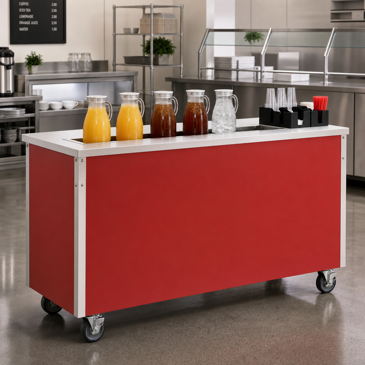 Product image #2 for Vollrath 4-Series Signature Server Beverage Serving Counter, 74-Inch x 28-Inch x 30-Inch, Stainless Steel, Enclosed Base