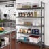 Thumbnail image #2 for Cambro Camshelving Basics Plus 60 x 18 x 84 Inch 5-Tier Vented Add-On Polymer Shelving Unit, Brushed Graphite