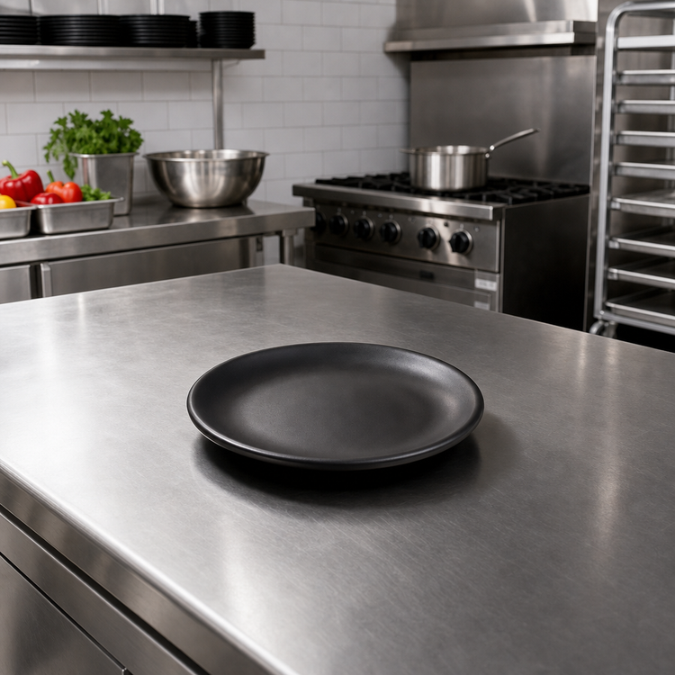 Product image #3 for American Metalcraft 6-Inch Round Black Matte Melamine Coupe Plate