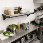 Thumbnail image #2 for Cambro Camshelving® Elevation EWSSKA1830S580 Wall-Mounted Add-On Solid Shelf Kit, 18 x 30 Inches, Brushed Graphite