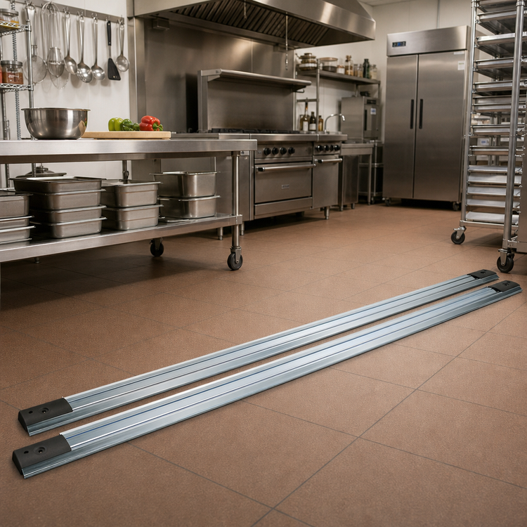 Product image #2 for Quantum Single Unit Floor Track Assembly Kit with (2) 12-Foot V-Groove Aluminum Tracks