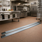 Thumbnail image #2 for Quantum QVTRK-2-144EST Single Unit Floor Track Assembly Kit with Two 12-Foot V-Groove Aluminum Tracks and End Stop Hardware