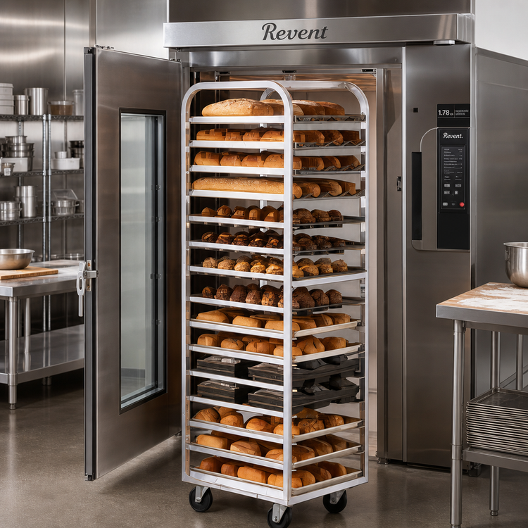 Product image #2 for Adamatic/Revent 1781C Roll-In Oven Rack, C-Lift, 8-Pan Capacity, Side Load