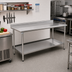 Thumbnail image #2 for BlendPort® Budget Series 60 in. W x 24 in. D 430 Stainless Steel Work Table with Backsplash and Undershelf
