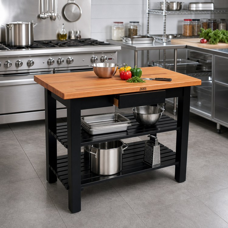 Product image #3 for John Boos Appalachian Red Oak Wood Top Country Work Table, 36 x 25 x 34-3/4 Inches, 1-1/2 Inch Thick