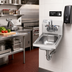 Thumbnail image #2 for Krowne HS-21 12-Inch Wall-Mount Space Saver Stainless Steel Hand Sink with Royal Series Gooseneck Faucet