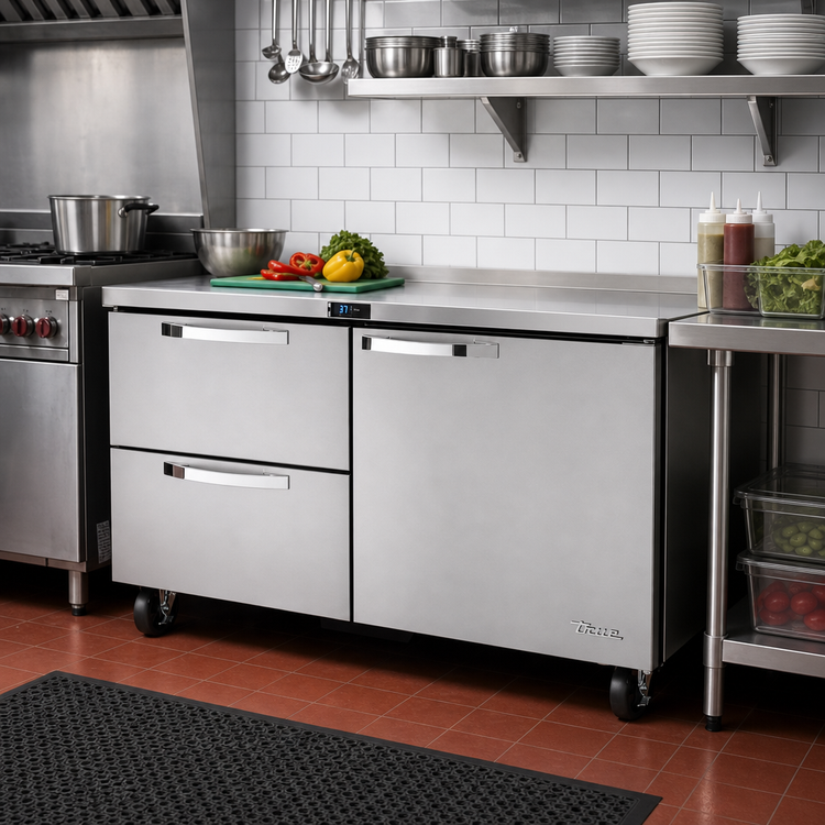 Product image #2 for True SPEC Series 60-Inch 2-Section Undercounter Refrigerator with One Door and Two Drawers
