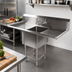 Thumbnail image #2 for John Boos Pro-Bowl 1-Compartment Stainless Steel Sink with Left and Right Drainboards, 18