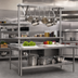 Thumbnail image #2 for Eagle Group TM96PR Stainless Steel Table-Mounted Triple-Bar Pot Rack for 96-Inch Tables