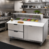 Thumbnail image #3 for Beverage-Air SPED60HC-12C-2 60-Inch Two-Section Sandwich Prep Table with 12-Pan Cut Top, 2 Drawers, and 1 Door