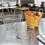 Thumbnail image #2 for American Metalcraft WBC705 7-Inch Round Chrome Wire Serving Basket with Loop Handles Case of 24