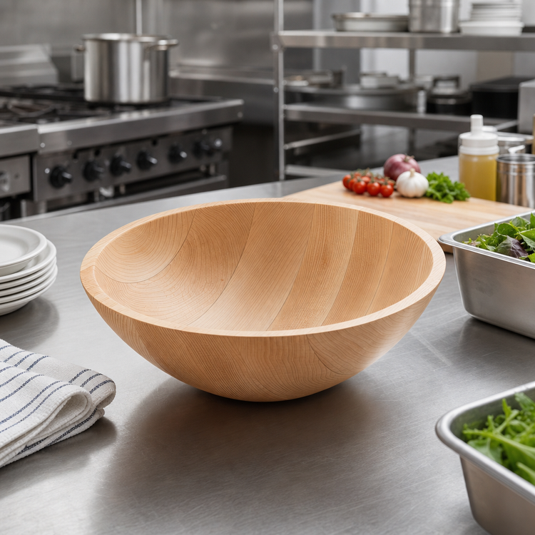 Product image #2 for American Metalcraft Lyselle Collection Maple Wood Bowl, 134 oz., 13 Inch