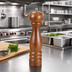 Thumbnail image #2 for Winco 10 Inch Rubberwood Pepper Mill with Zinc Alloy Grinder