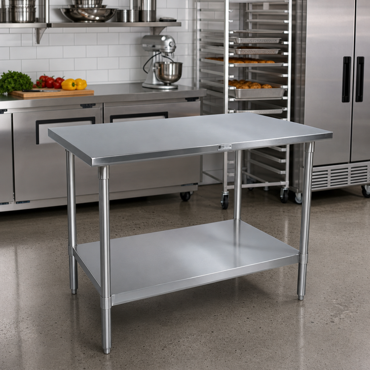 Product image #2 for John Boos Stallion 60 Inch x 30 Inch Stainless Steel Flat Top Work Table with Adjustable Undershelf