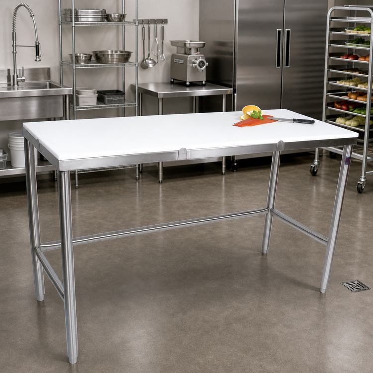 Product image #2 for John Boos 60-Inch x 36-Inch Trimming Table with 3/4-Inch Reversible Poly Flat Top and Stainless Steel Base