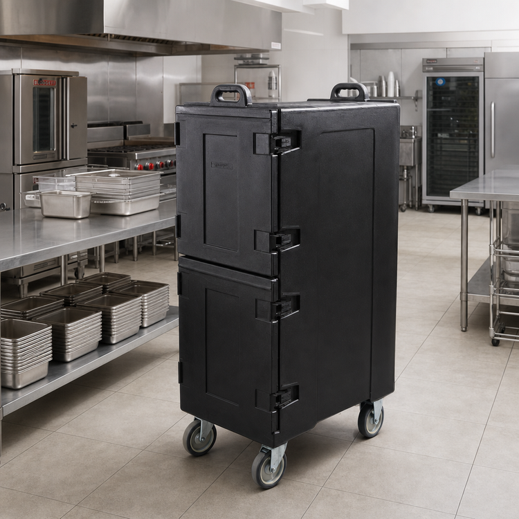 Product image #2 for Cateraide Insulated Double-End Load Food Pan Carrier, Black, Holds 16 Pan Combinations