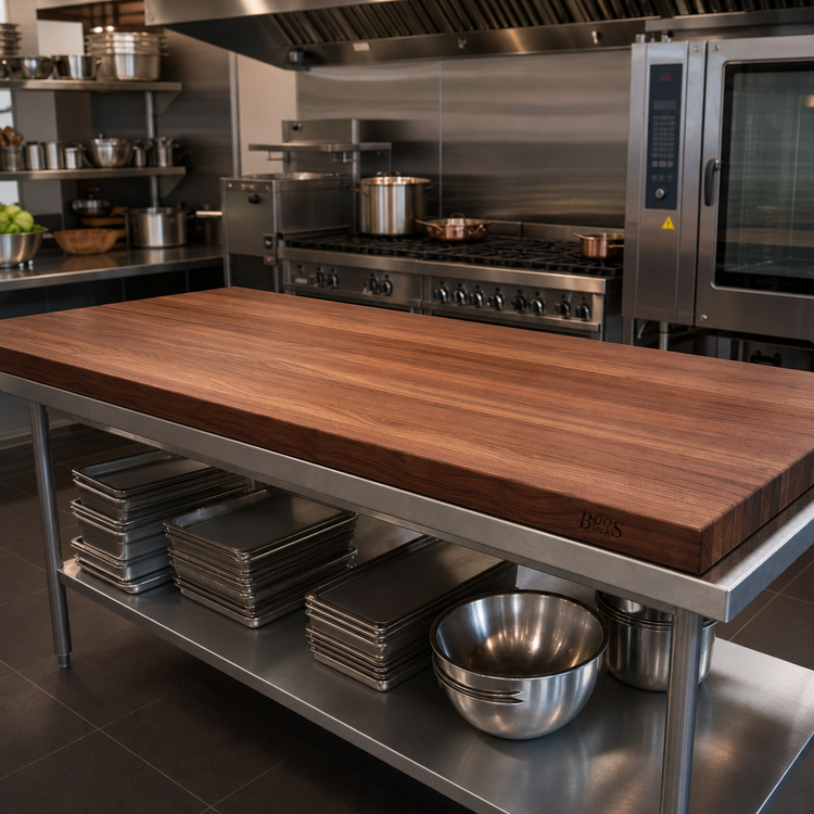 Product image #2 for John Boos Boos Block 72" x 38" Full-Length Edge Grain Kitchen Countertop, American Black Walnut, 1-1/2" Thick